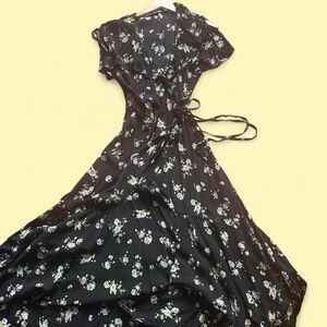 & Other Stories Black and White Floral Maxi Dress
